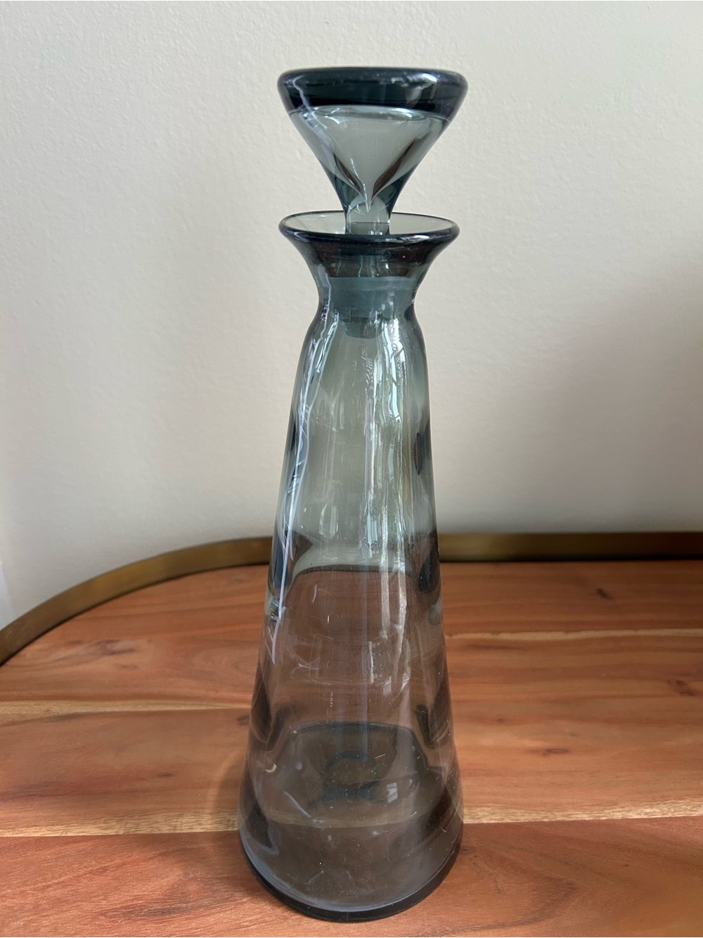 Vintage Smoky Gray Glass Decanter